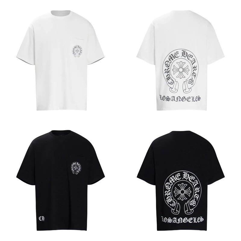 Chrome Hearts Logo Embroidered Black T-Shirt - 11