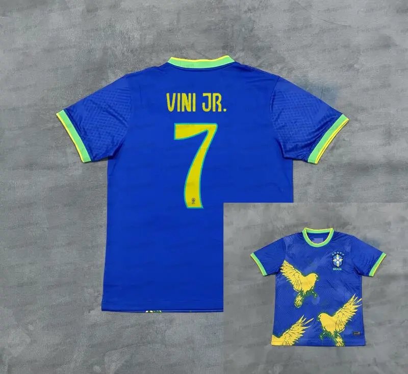 CBF Brazil National Team Vini Jr. #7 Graphic Jersey Black Pink - 13
