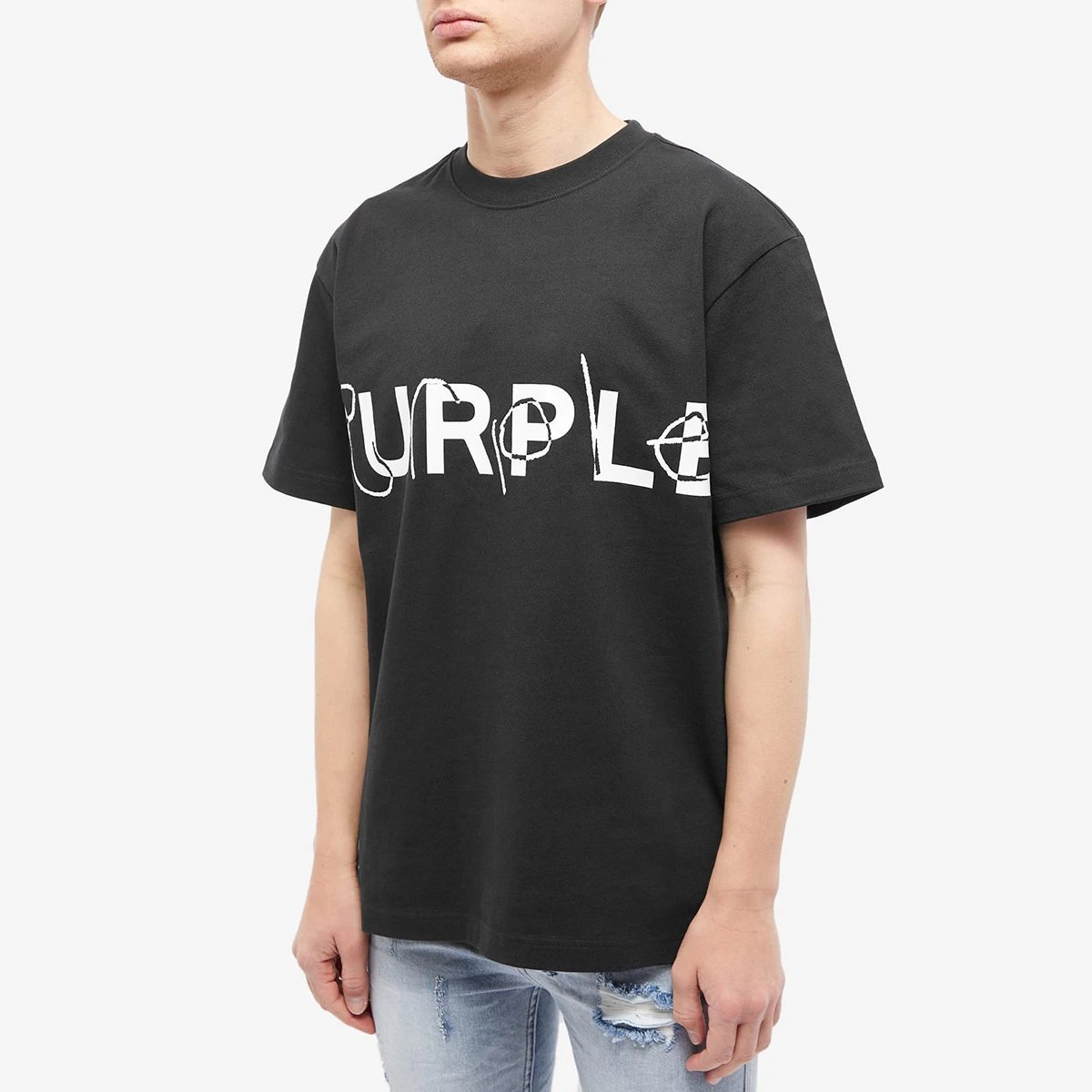 Purple Brand Purple Crowd Print Black T-Shirt - 15