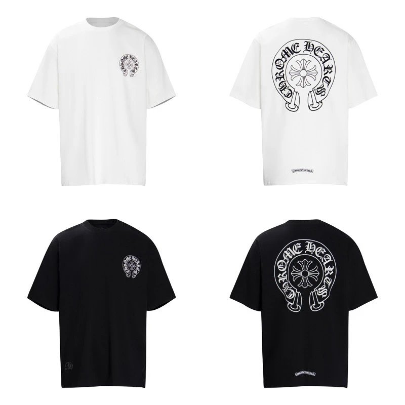 Chrome Hearts Logo Embroidered Black T-Shirt - 20
