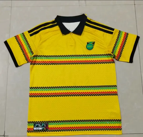 Design Jamaica National Team Retro Polo Yellow Green Red Black Polo Polo Shirt - 1