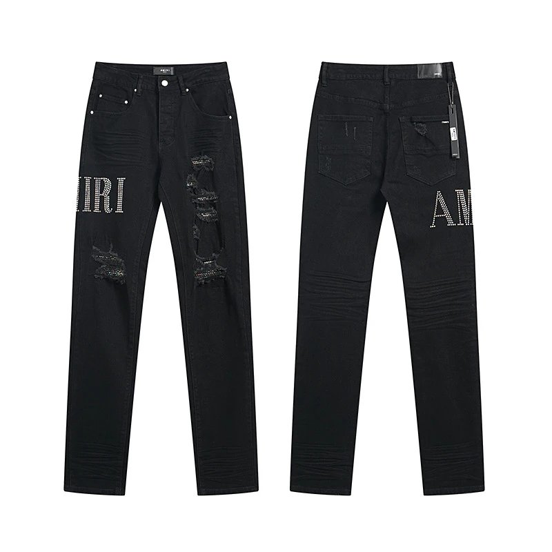 Amiri Logo Print Distressed Slim Fit Jeans - 15