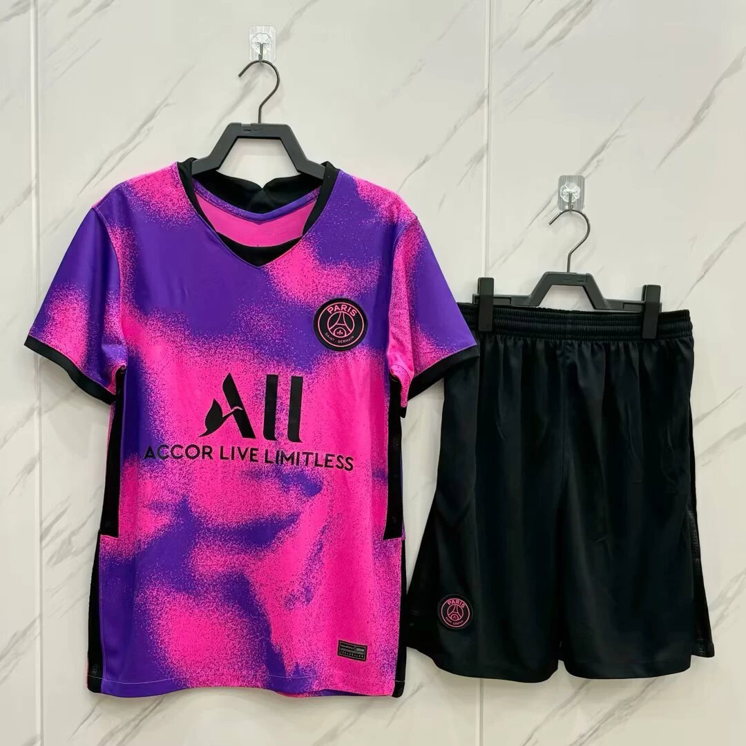 Paris Saint-Germain Third Kit Black Jersey and Shorts Set - 3