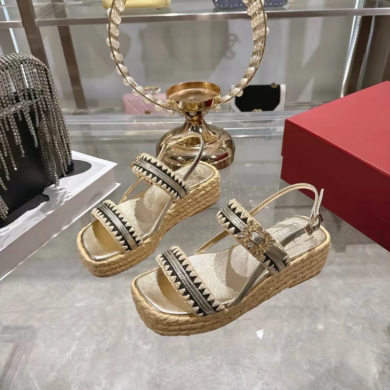 Gold Platform Wedge 