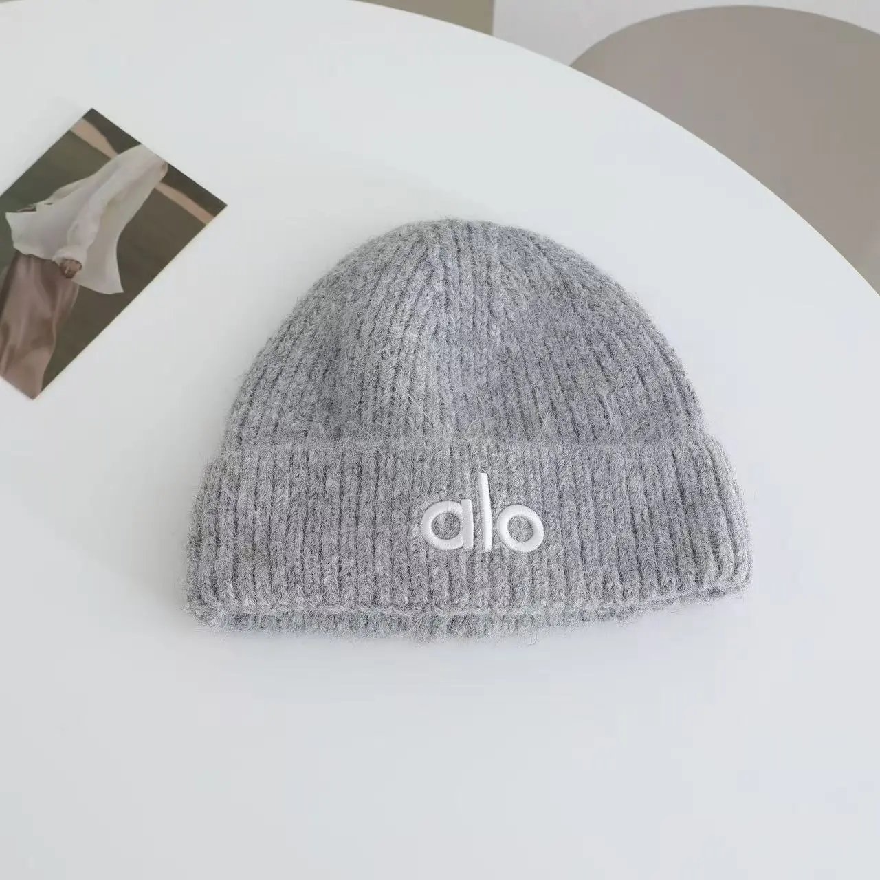 Alo Beanie Red Knit Hat - 8