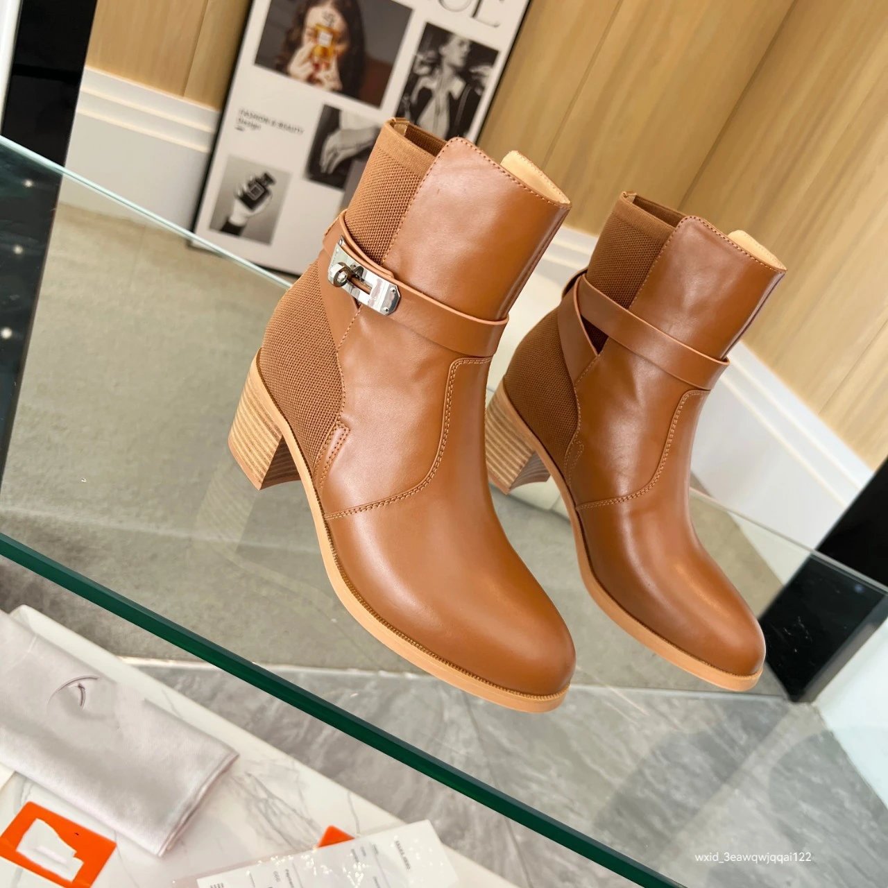 Hermès Ankle Boots Black Suede with Leather Strap and Zip Closure - 3