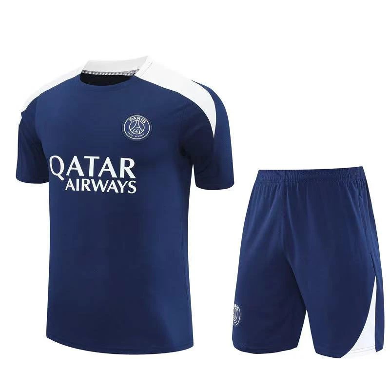 Paris Saint-Germain Training Kit Black Pink Jersey and Shorts Sets - 5