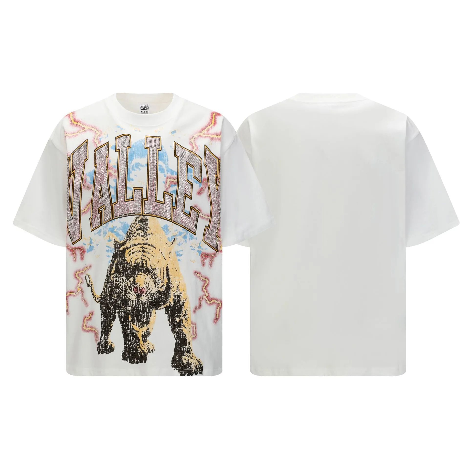 Design Vale USA Valley Dreams Alien Graphic T-Shirt Cream Wash T-Shirts - 17