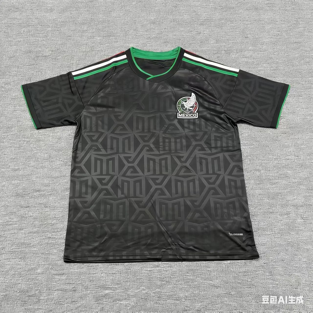 Design Mexico National Team Away Jersey Black Green White Jersey - 5