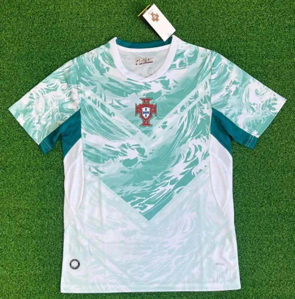 Portugal National Team 2024 Away Jersey Turquoise Wave Print Jersey - 1