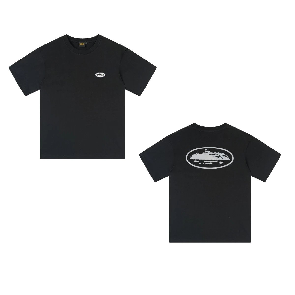 Design Oval Island Graphic Black T-Shirt - 8
