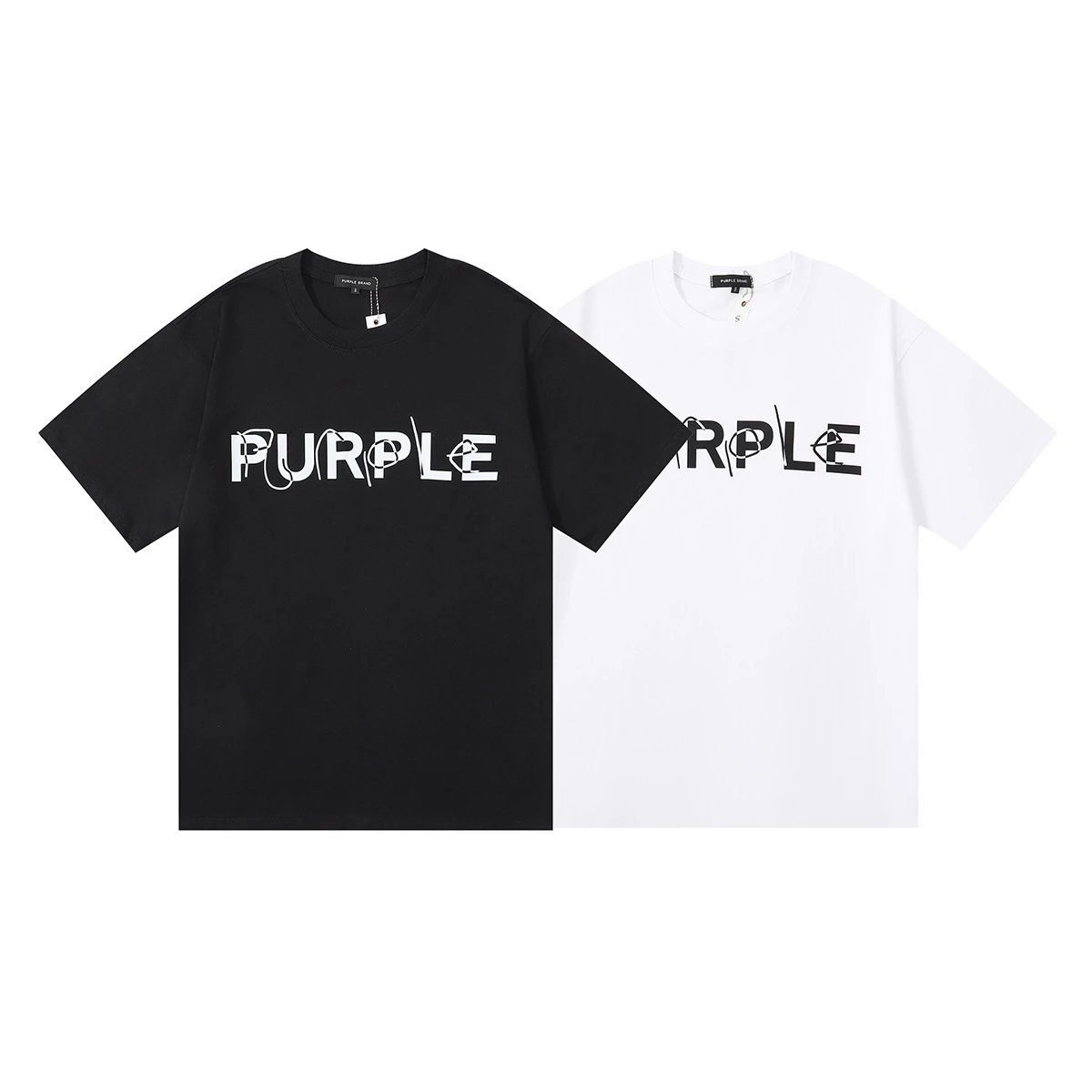 Purple Brand Purple Crowd Print Black T-Shirt - 20