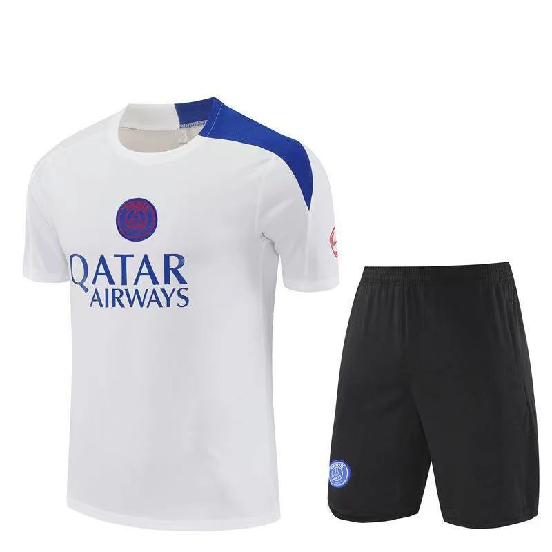 Paris Saint-Germain Training Kit Black Pink Jersey and Shorts Sets - 2