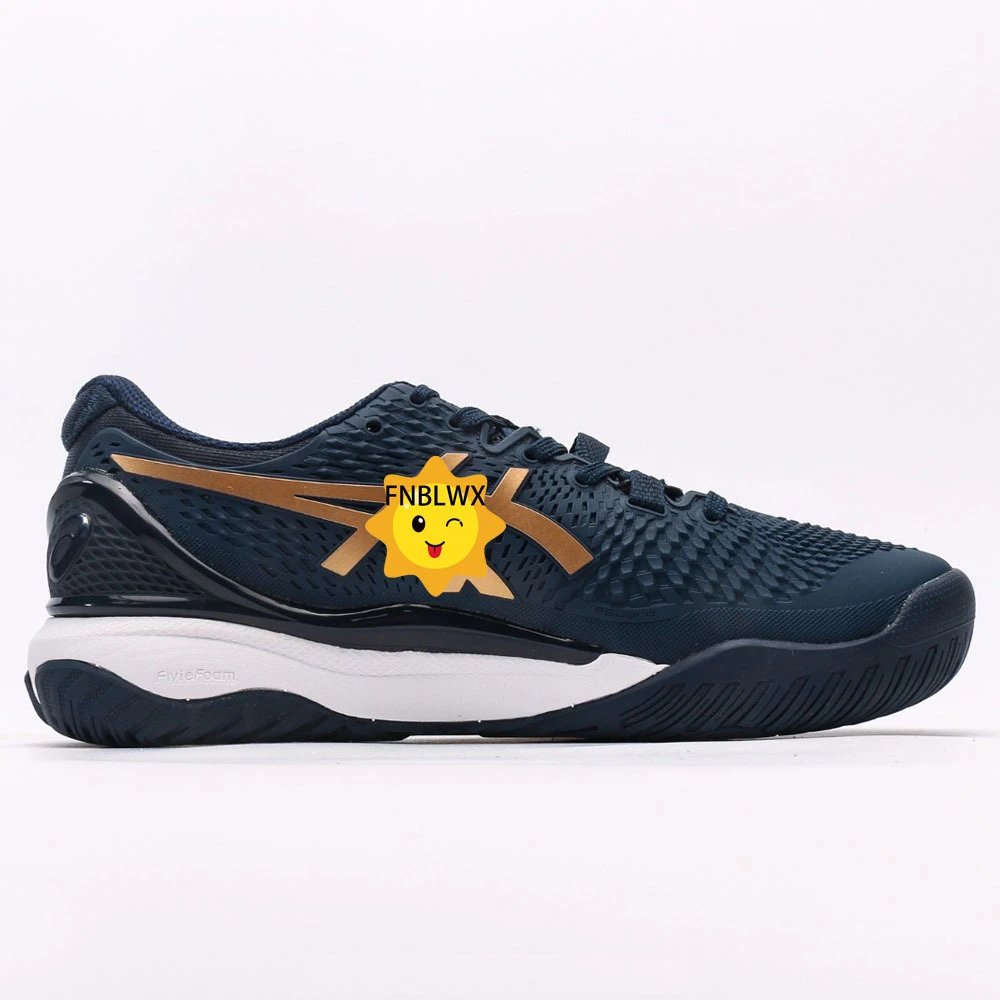 Asics Gel-Resolution 9 Neon Yellow / Blue Tennis Shoes Sneakers - 11