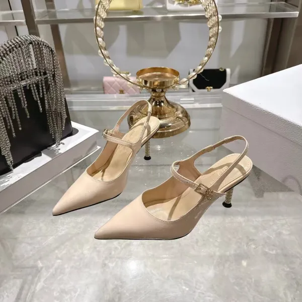 Dior J'Adior Slingback Heels Beige Patent Leather Shoes - 1