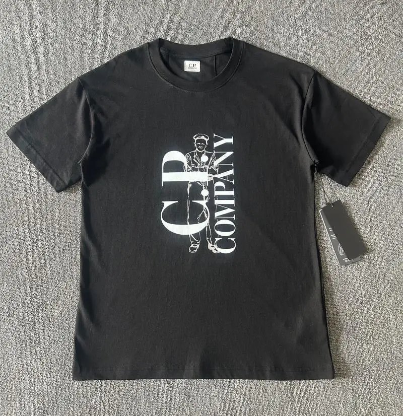 C.P. Company Patch Logo Black T-Shirt - 23