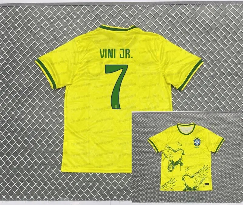 CBF Brazil National Team Vini Jr. #7 Graphic Jersey Black Pink - 19