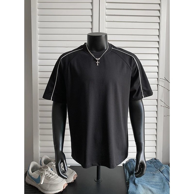 Design Contrast Trim Polo Black Polo Shirt - 37