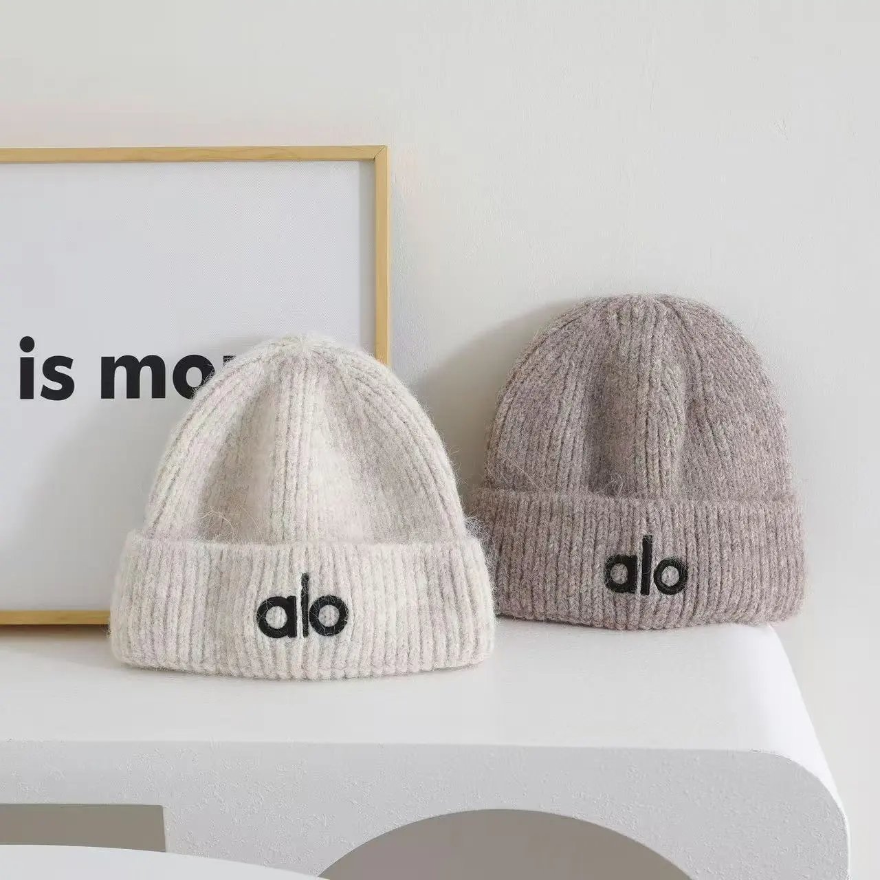 Alo Beanie Red Knit Hat - 5