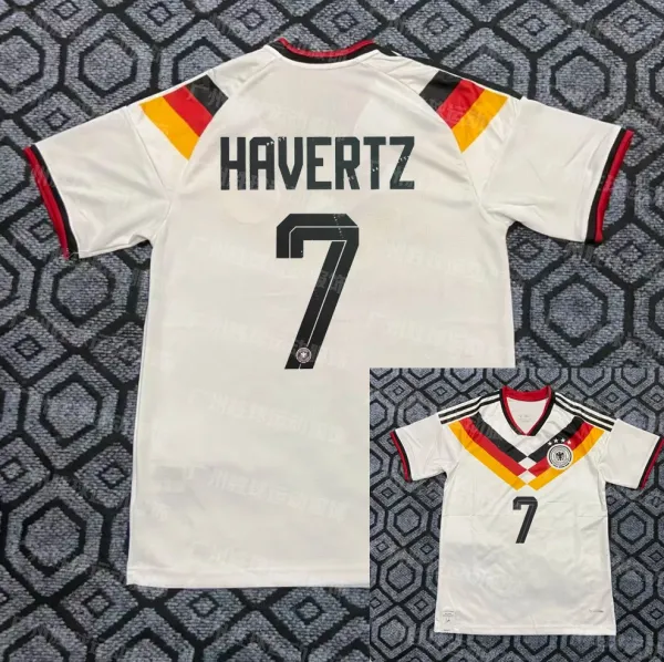 Adidas Germany National Team 2018 Home Jersey White with Black Number 7 Havertz Jersey - 1