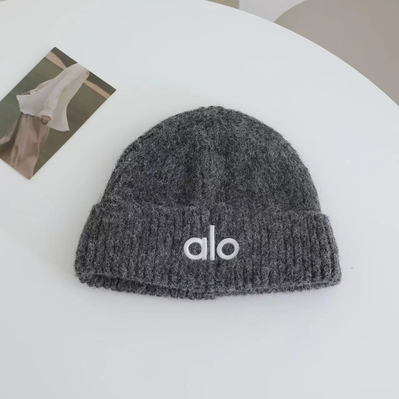 Alo Beanie Red Knit Hat - 11