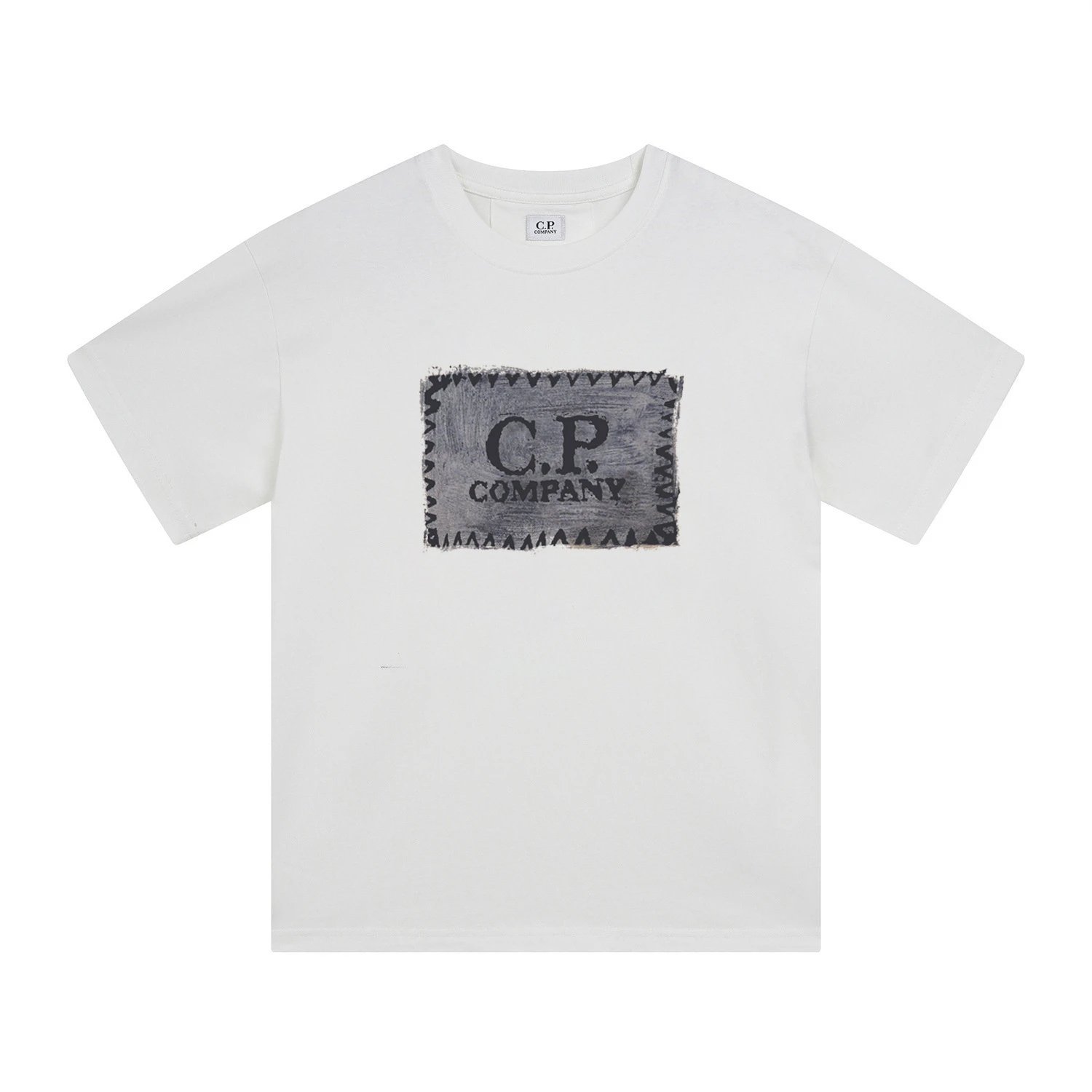 C.P. Company T-Shirts Logo Print Crewneck Short-Sleeve T-Shirt — 279 white