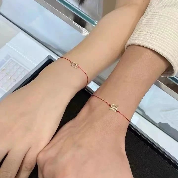 FRED Snake Diamond Bracelet Red Cord Bracelet - 2