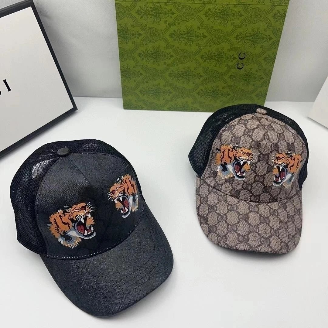 Design Bee Embroidered Baseball Cap Black and Beige - 6