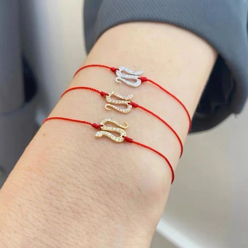 FRED Snake Diamond Bracelet Red Cord Bracelet - 4