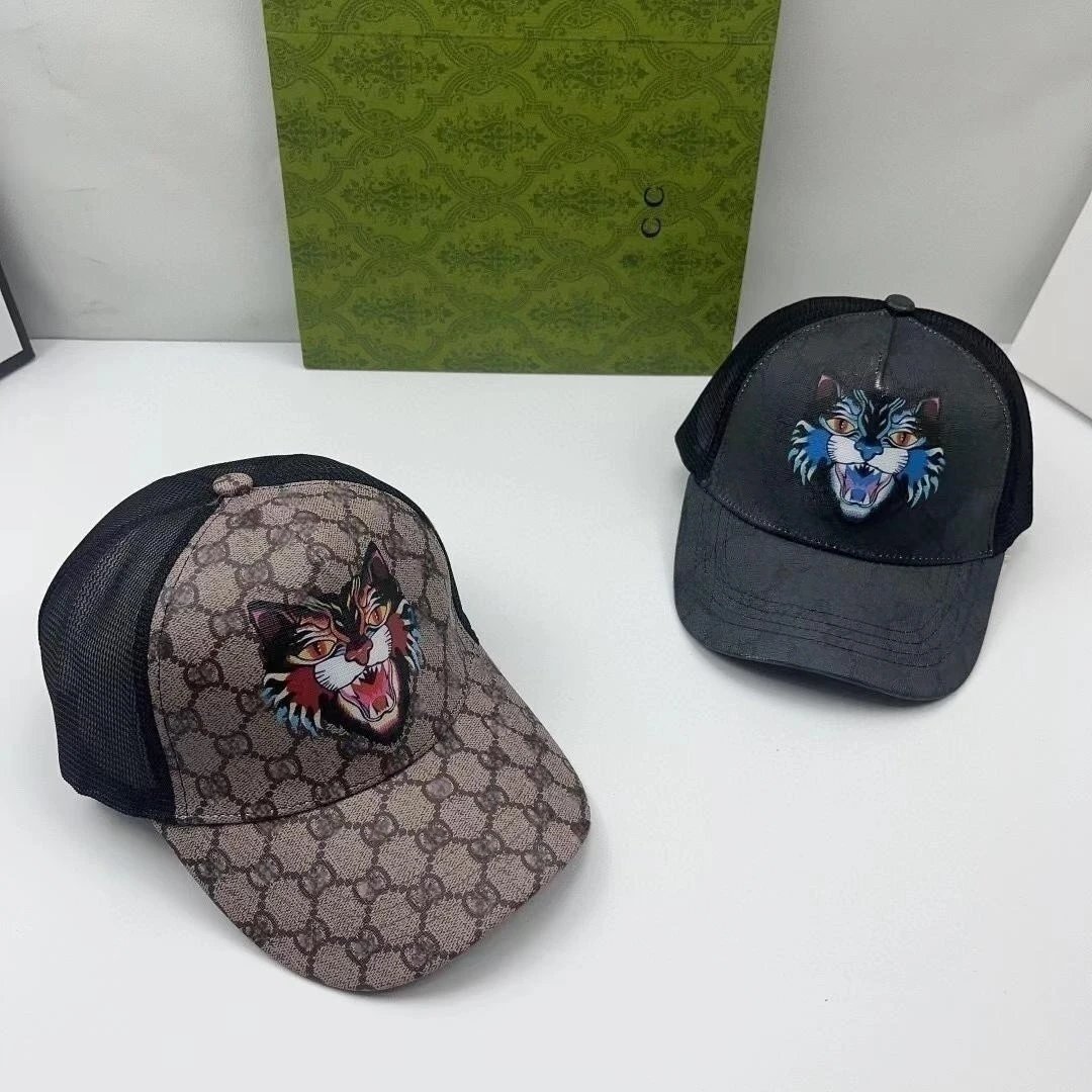 Design Bee Embroidered Baseball Cap Black and Beige - 5