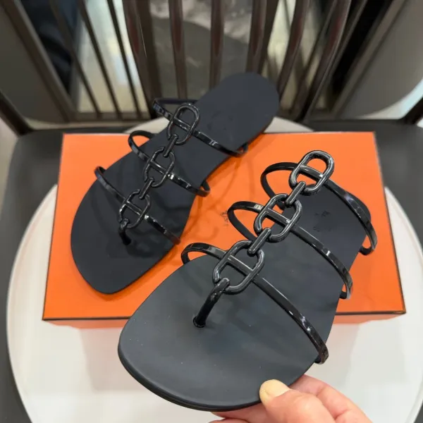 Hermès Oran Jelly Sandals Deep Blue Sandals - 4