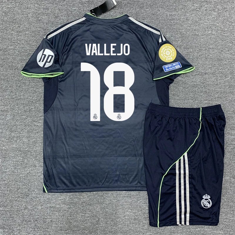 Real Madrid Carvajal #2 Away Kit Navy Green Jersey and Shorts Set - 17