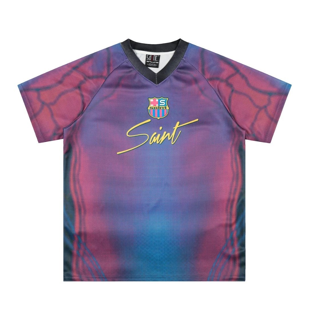Design Saint FC Yellow Green V-Neck Jersey - 44