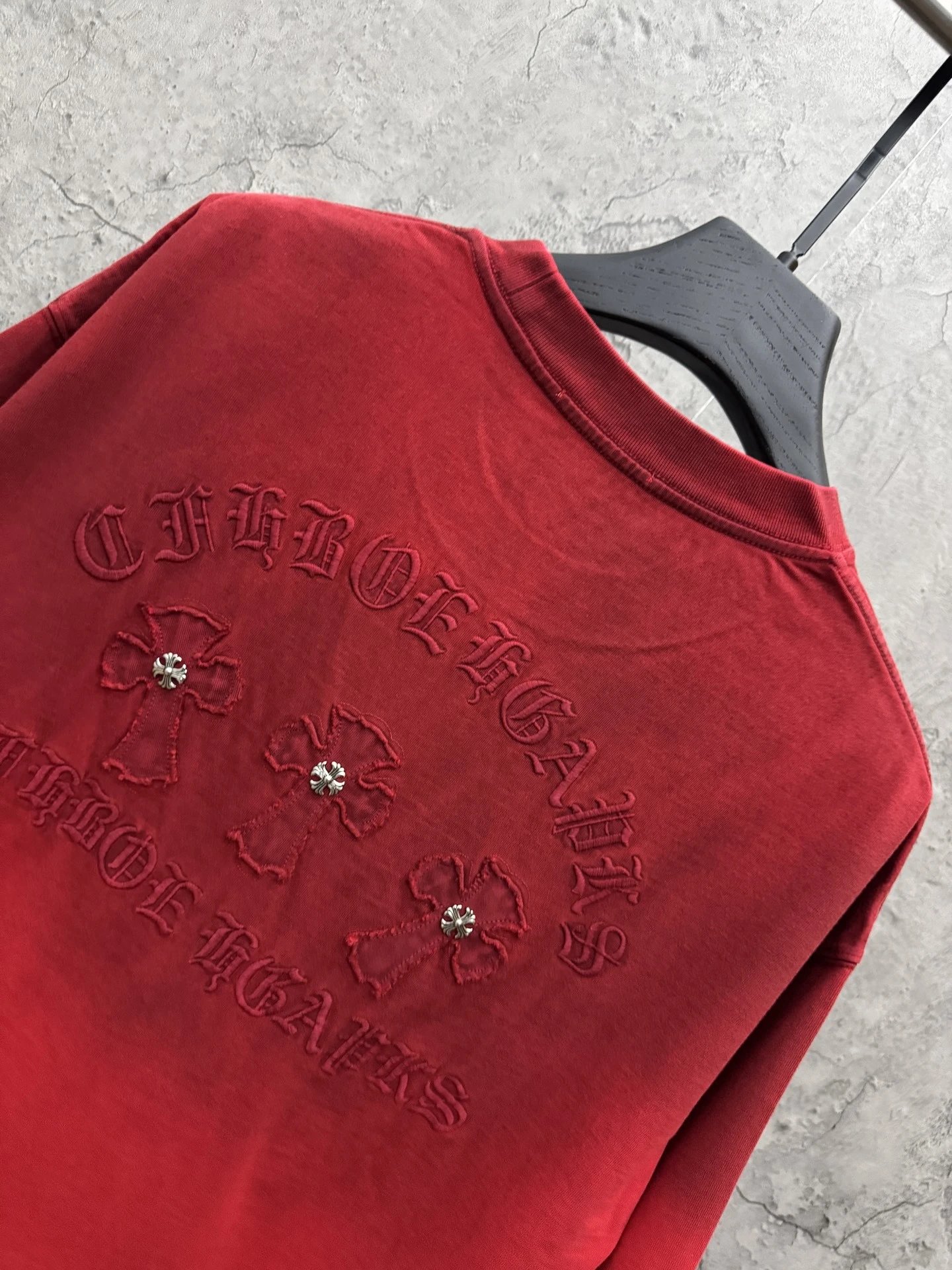 Chrome Hearts Embroidered Washed Black T-Shirt - 24