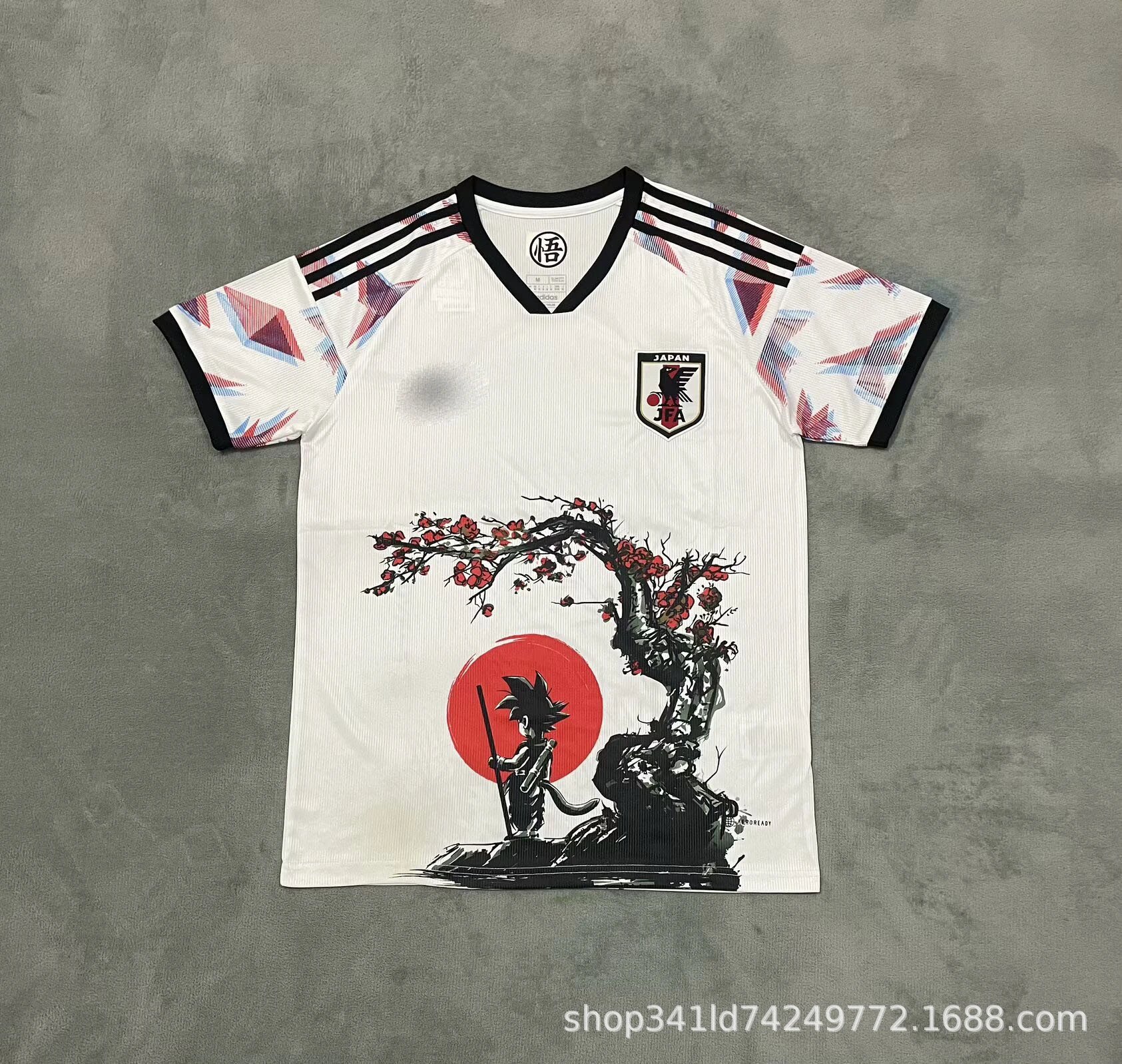 Adidas Japan National Team Away Jersey White Red Flame Print Jersey - 13