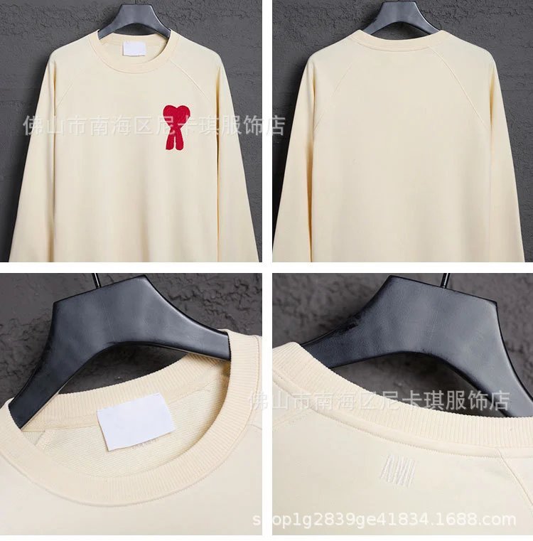 Design Embroidered Heart Sweatshirt Navy Blue Sweater - 4