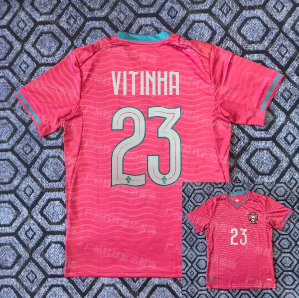 Portugal National Team 2022 Away Jersey Vitinha #23 Pink - 1
