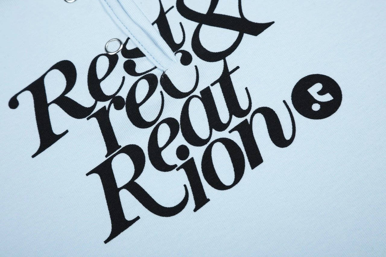 Rest & Recreation Logo Print Henley T-Shirt Gray - 22