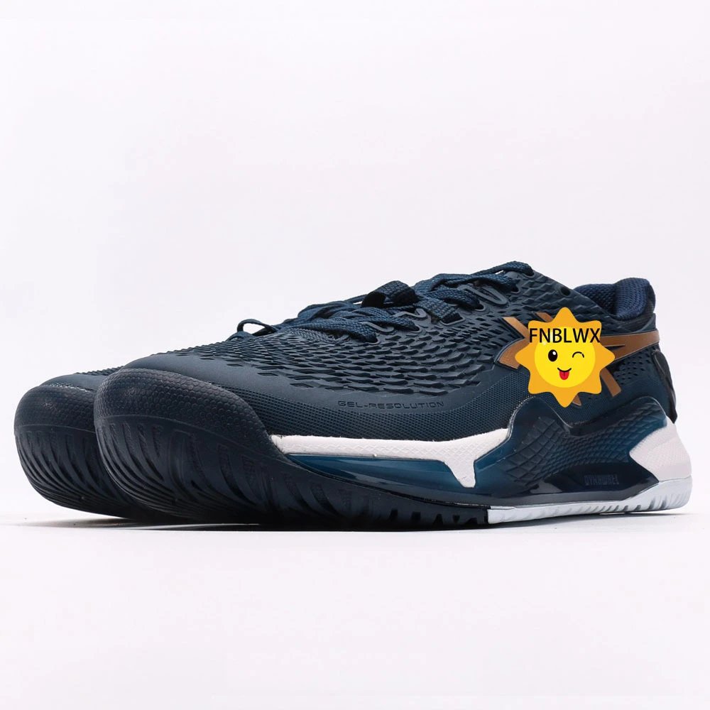 Asics Gel-Resolution 9 Neon Yellow / Blue Tennis Shoes Sneakers - 14