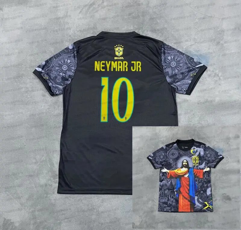 CBF Brazil National Team Vini Jr. #7 Graphic Jersey Black Pink - 11