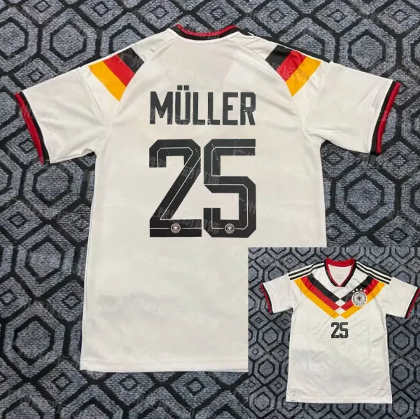 Design Germany National Team Müller #25 Away Jersey White Jersey - 1