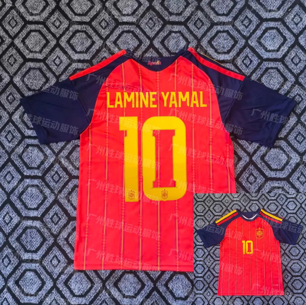 Design Spain National Team Lamine Yamal #10 Home Jersey Red Jersey - 1