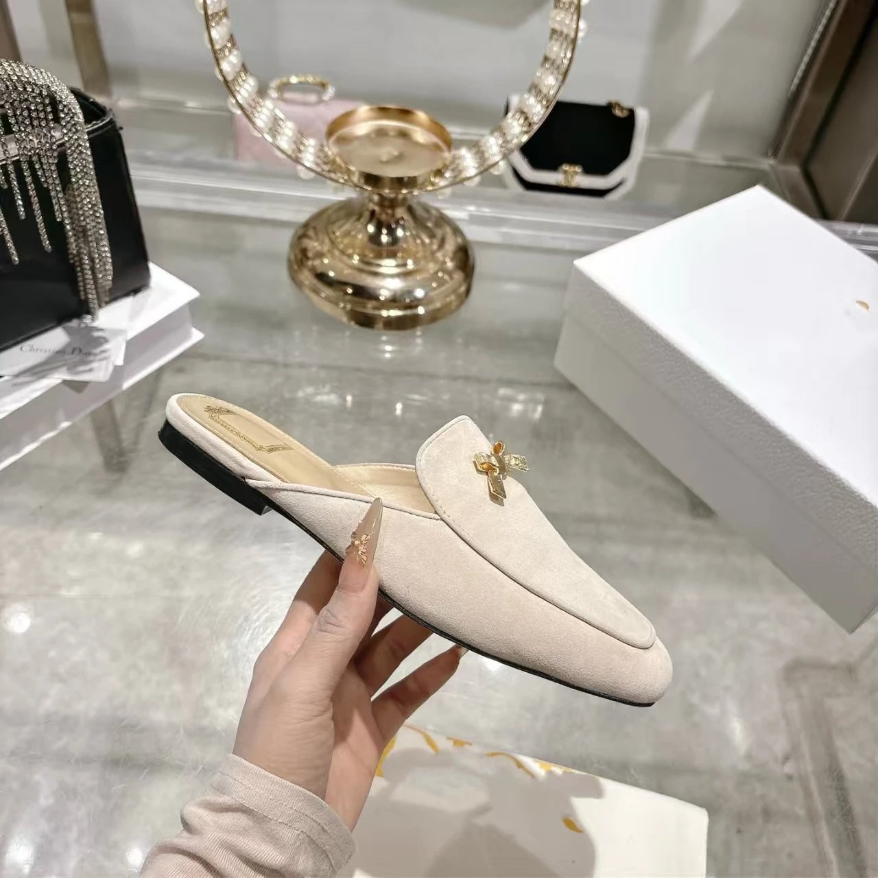 Beige Suede Loafer F