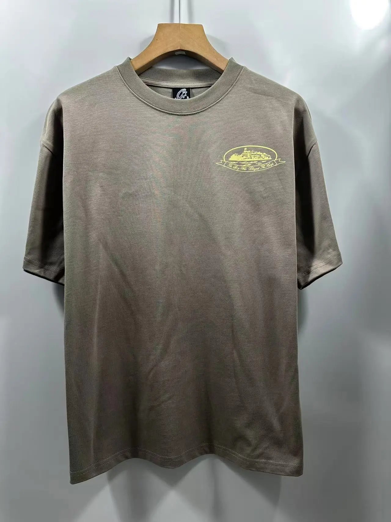 Design Vintage Ship Logo Olive T-Shirt - 14