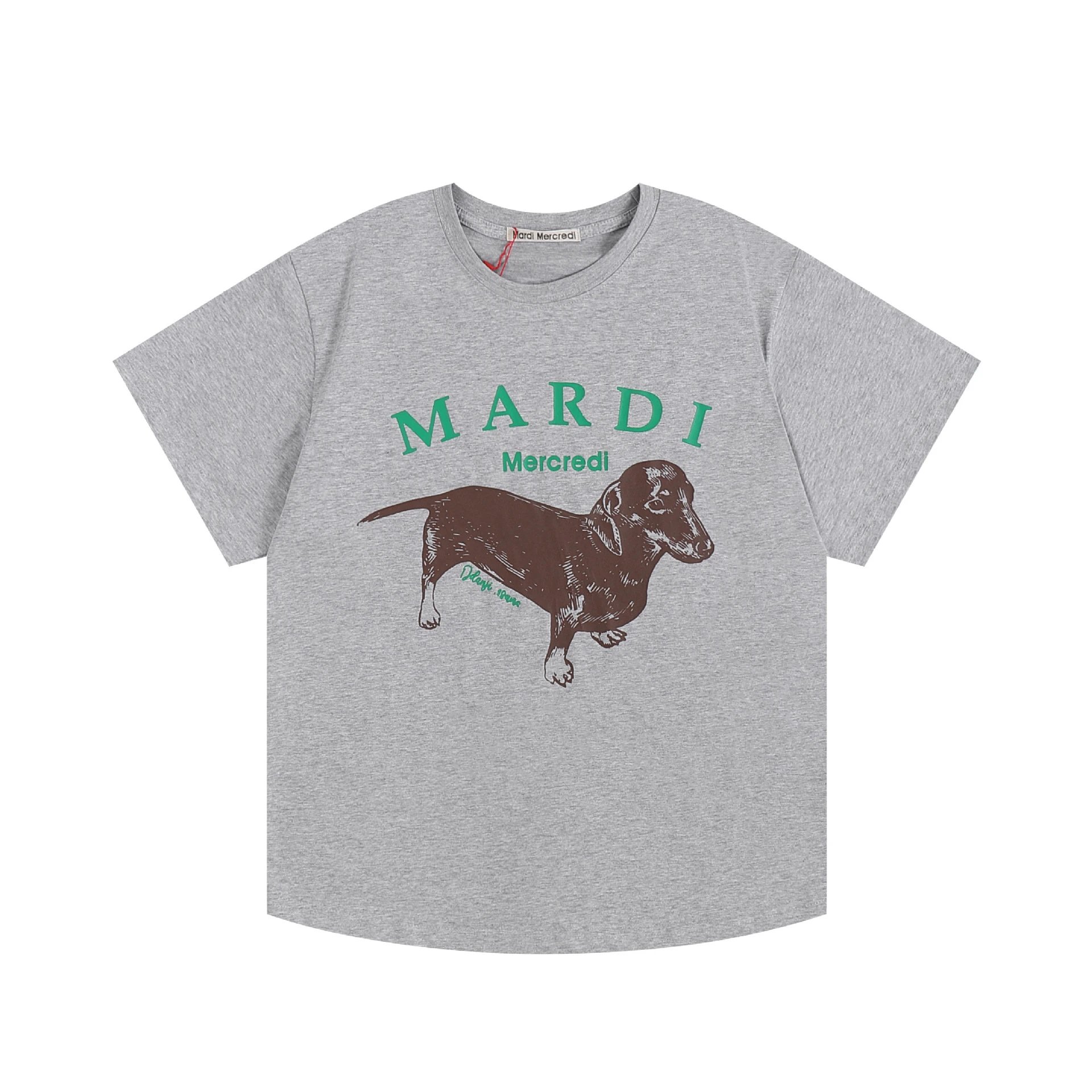 Mardi Mercredi Dachshund Graphic Tee Green T-Shirt - 9