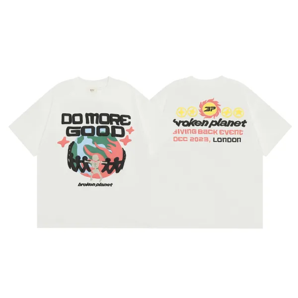 Broken Planet Do More Good Graphic T-Shirt White - 1