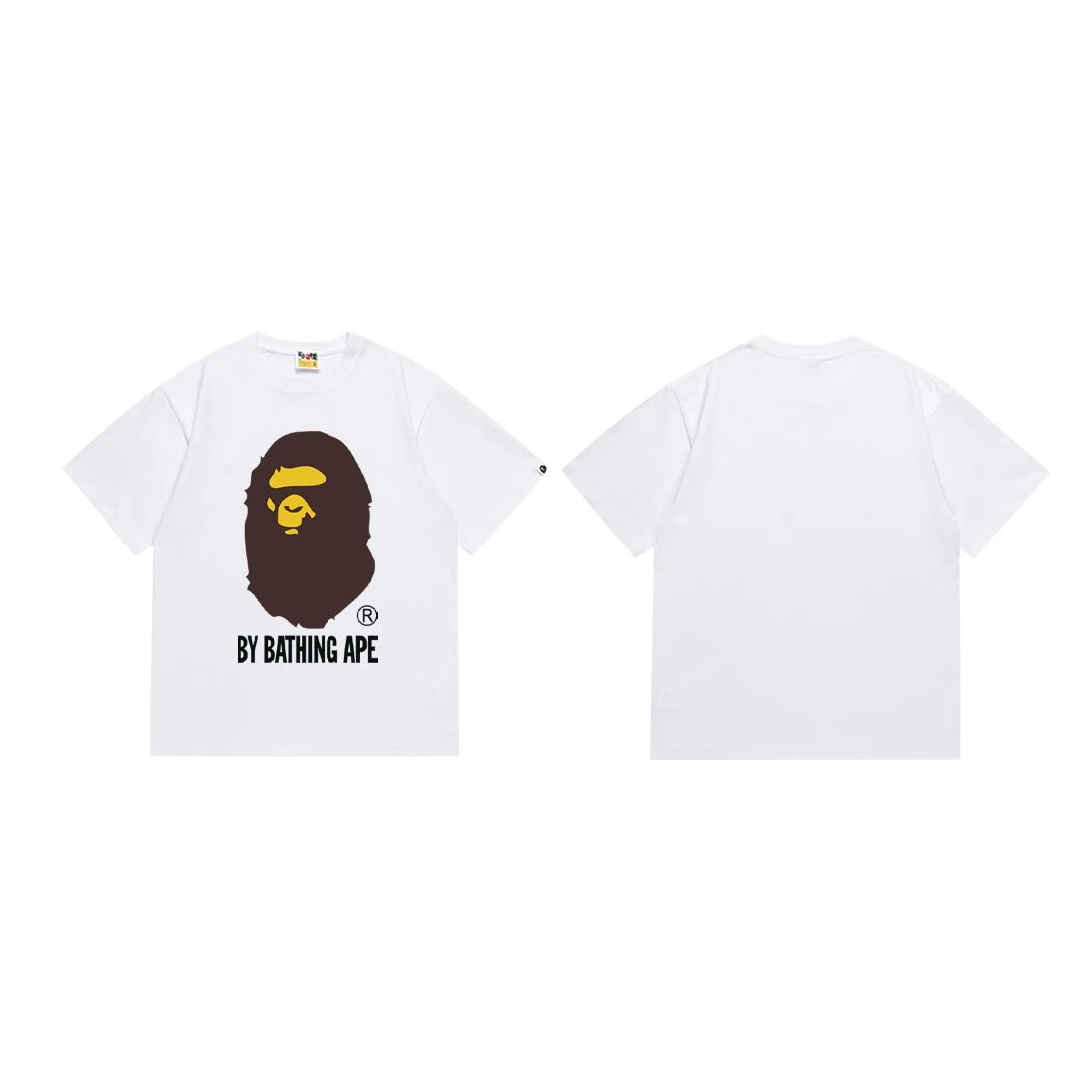 A BATHING APE T-Shirts Head Graphic Short-Sleeve T-Shirt — 040 white