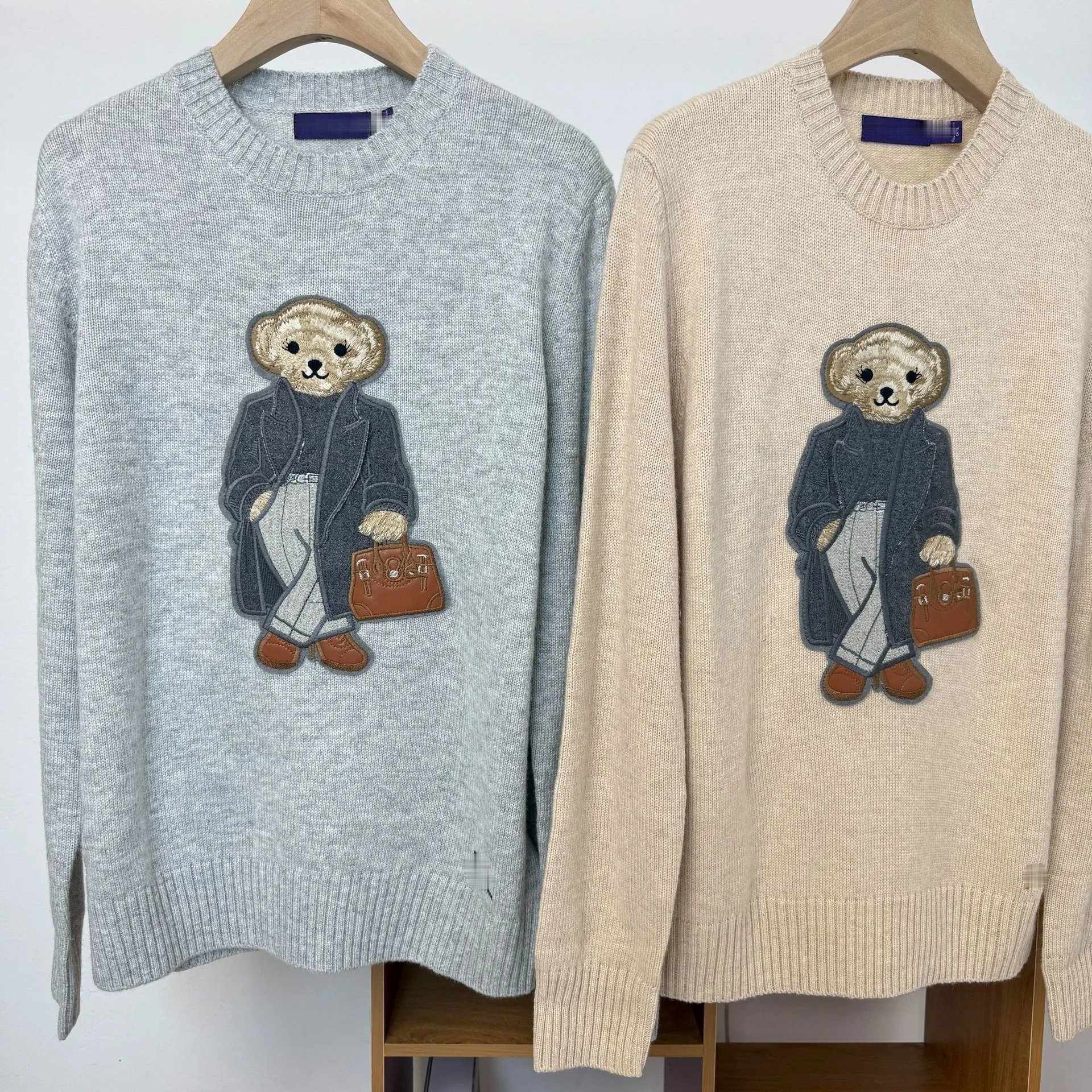 Polo Ralph Lauren Bear Embroidered Gray Sweater - 5