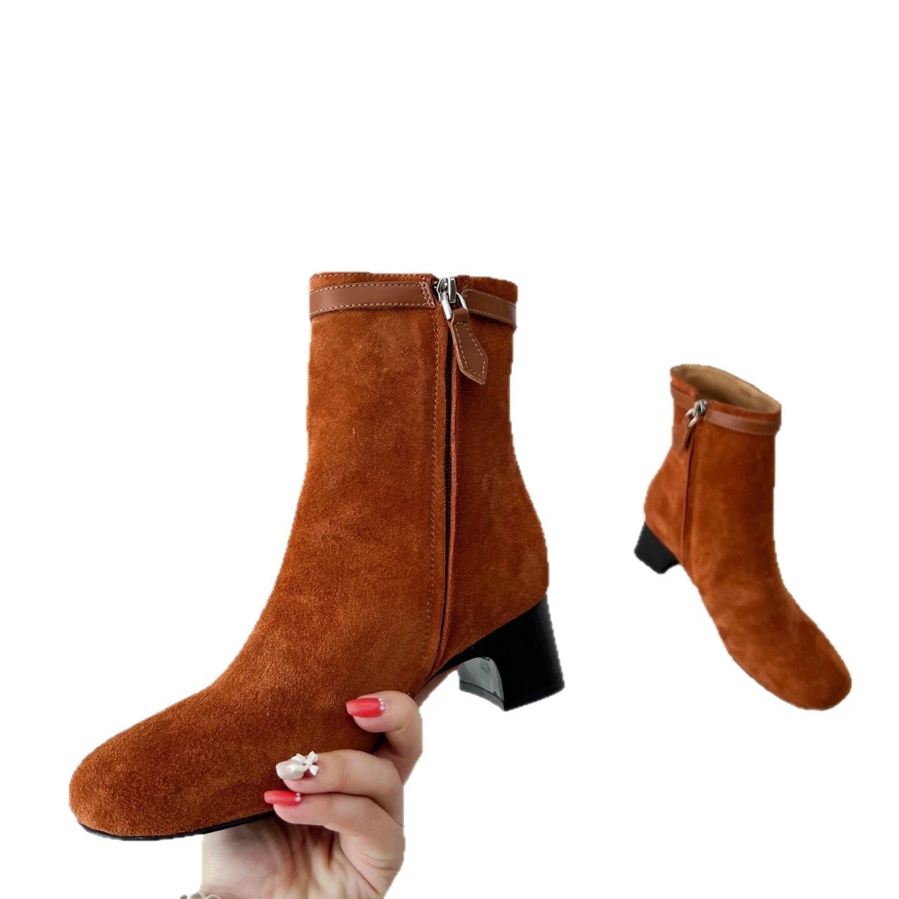 Unbranded Boots Ankle with Elastic Side Panels and Wrap Strap image 5