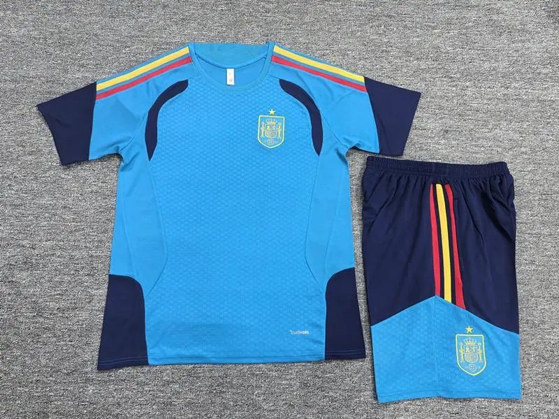 Design Spain National Team Home Kit Red / Navy Youth Soccer Jersey and Shorts Set Sets - 6